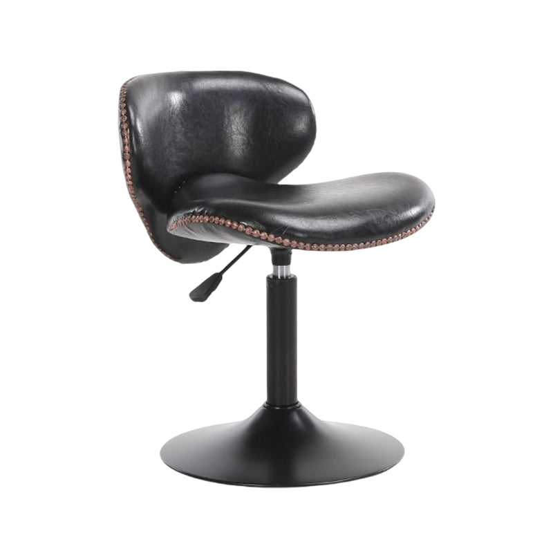 Modern Liftable Bar-stool PU Leather Counter Bar Stool with Metal Legs for Bristol Black 1 Piece Short Stool(22"H) Clearhalo 'Bar Furniture' 'Bar Stools' 'bar_stools' 'furn' 'furn_bar_stools' 'Furniture' 'furniture_bar_stools' 'Kitchen & Dining Furniture' 4839283