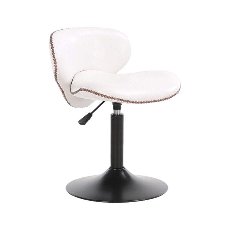 Modern Liftable Bar-stool PU Leather Counter Bar Stool with Metal Legs for Bristol White 1 Piece Short Stool(22"H) Clearhalo 'Bar Furniture' 'Bar Stools' 'bar_stools' 'furn' 'furn_bar_stools' 'Furniture' 'furniture_bar_stools' 'Kitchen & Dining Furniture' 4839285