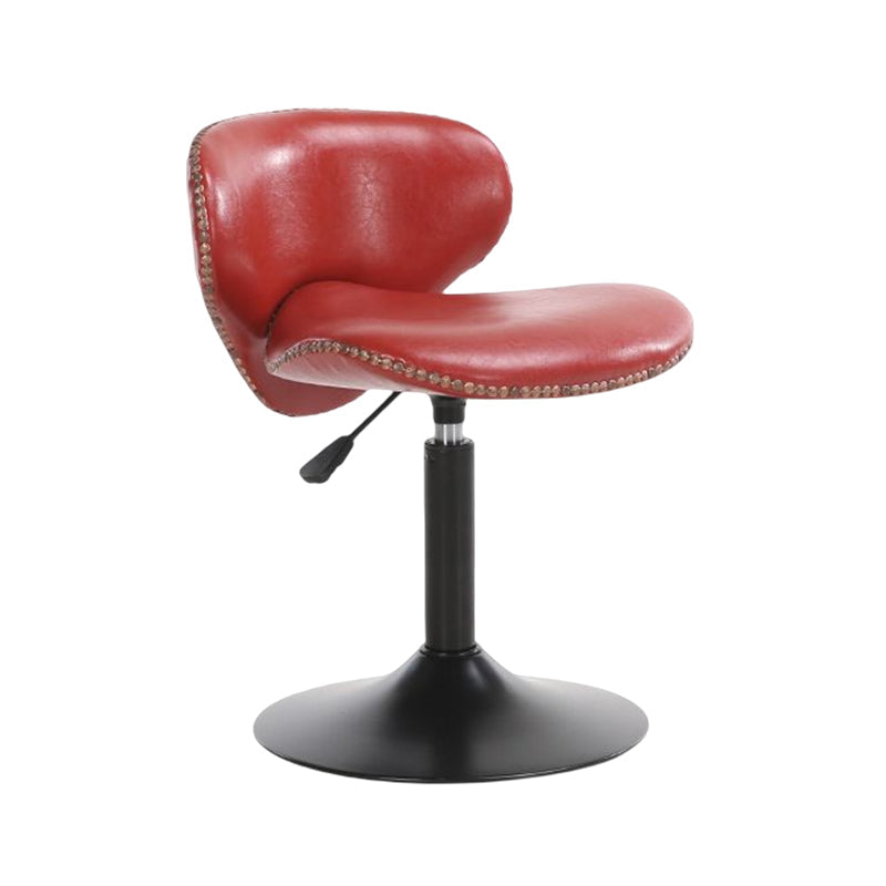 Modern Liftable Bar-stool PU Leather Counter Bar Stool with Metal Legs for Bristol Red 1 Piece Short Stool(22"H) Clearhalo 'Bar Furniture' 'Bar Stools' 'bar_stools' 'furn' 'furn_bar_stools' 'Furniture' 'furniture_bar_stools' 'Kitchen & Dining Furniture' 4839286