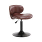 Modern Liftable Bar-stool PU Leather Counter Bar Stool with Metal Legs for Bristol Brown 1 Piece Short Stool(22"H) Clearhalo 'Bar Furniture' 'Bar Stools' 'bar_stools' 'furn' 'furn_bar_stools' 'Furniture' 'furniture_bar_stools' 'Kitchen & Dining Furniture' 4839289