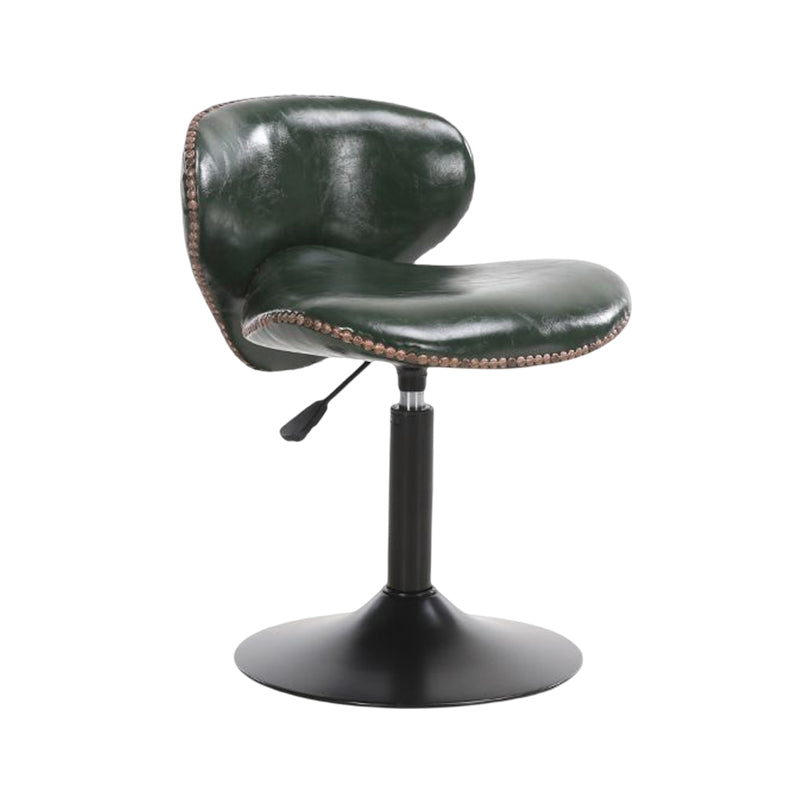 Modern Liftable Bar-stool PU Leather Counter Bar Stool with Metal Legs for Bristol Blackish Green 1 Piece Short Stool(22"H) Clearhalo 'Bar Furniture' 'Bar Stools' 'bar_stools' 'furn' 'furn_bar_stools' 'Furniture' 'furniture_bar_stools' 'Kitchen & Dining Furniture' 4839291