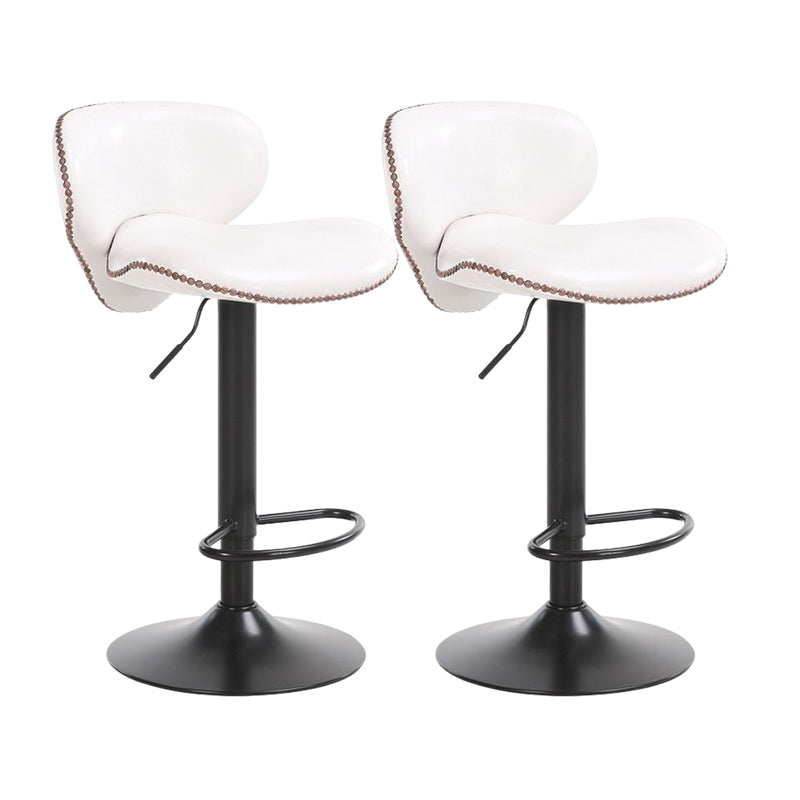 Modern Liftable Bar-stool PU Leather Counter Bar Stool with Metal Legs for Bristol White 2 Piece Set Bar Stool(31"H) Clearhalo 'Bar Furniture' 'Bar Stools' 'bar_stools' 'furn' 'furn_bar_stools' 'Furniture' 'furniture_bar_stools' 'Kitchen & Dining Furniture' 4839295