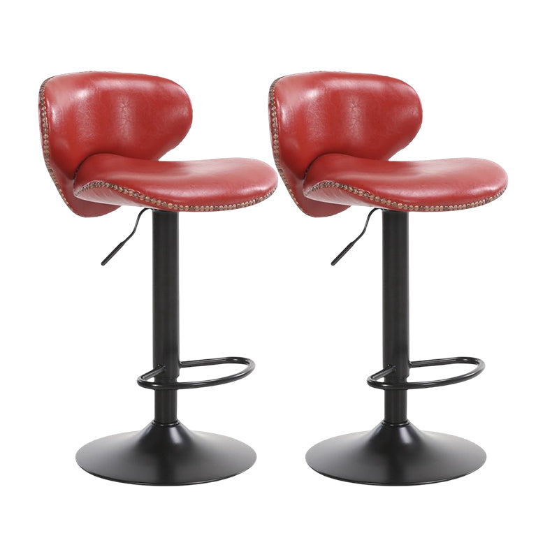 Modern Liftable Bar-stool PU Leather Counter Bar Stool with Metal Legs for Bristol Red 2 Piece Set Bar Stool(31"H) Clearhalo 'Bar Furniture' 'Bar Stools' 'bar_stools' 'furn' 'furn_bar_stools' 'Furniture' 'furniture_bar_stools' 'Kitchen & Dining Furniture' 4839297