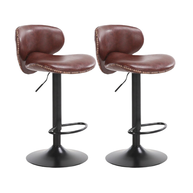 Modern Liftable Bar-stool PU Leather Counter Bar Stool with Metal Legs for Bristol Brown 2 Piece Set Bar Stool(31"H) Clearhalo 'Bar Furniture' 'Bar Stools' 'bar_stools' 'furn' 'furn_bar_stools' 'Furniture' 'furniture_bar_stools' 'Kitchen & Dining Furniture' 4839298