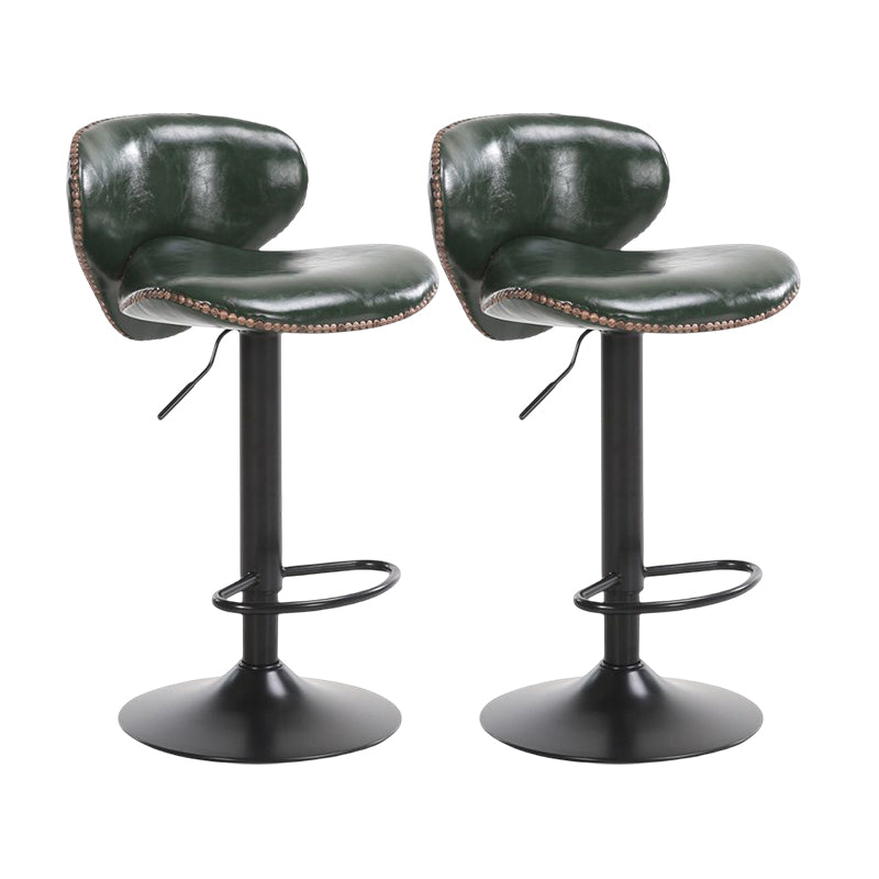 Modern Liftable Bar-stool PU Leather Counter Bar Stool with Metal Legs for Bristol Blackish Green 2 Piece Set Bar Stool(31"H) Clearhalo 'Bar Furniture' 'Bar Stools' 'bar_stools' 'furn' 'furn_bar_stools' 'Furniture' 'furniture_bar_stools' 'Kitchen & Dining Furniture' 4839300
