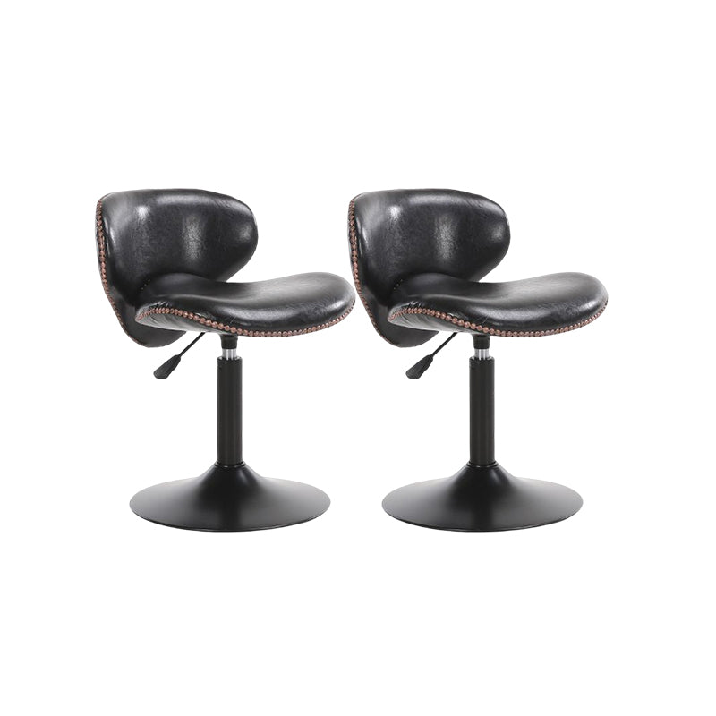 Modern Liftable Bar-stool PU Leather Counter Bar Stool with Metal Legs for Bristol Black 2 Piece Set Short Stool(22"H) Clearhalo 'Bar Furniture' 'Bar Stools' 'bar_stools' 'furn' 'furn_bar_stools' 'Furniture' 'furniture_bar_stools' 'Kitchen & Dining Furniture' 4839302