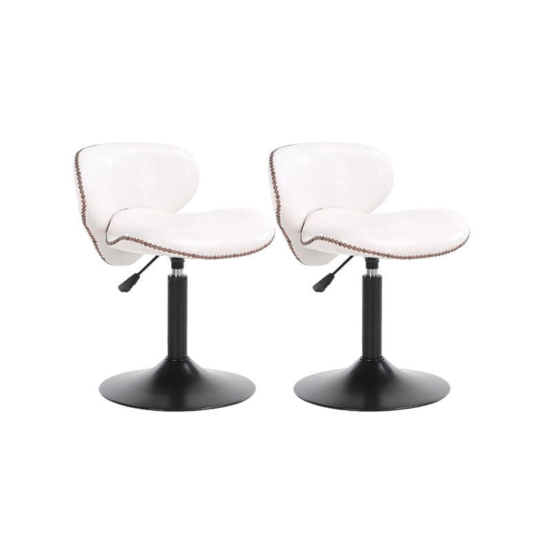 Modern Liftable Bar-stool PU Leather Counter Bar Stool with Metal Legs for Bristol White 2 Piece Set Short Stool(22"H) Clearhalo 'Bar Furniture' 'Bar Stools' 'bar_stools' 'furn' 'furn_bar_stools' 'Furniture' 'furniture_bar_stools' 'Kitchen & Dining Furniture' 4839303