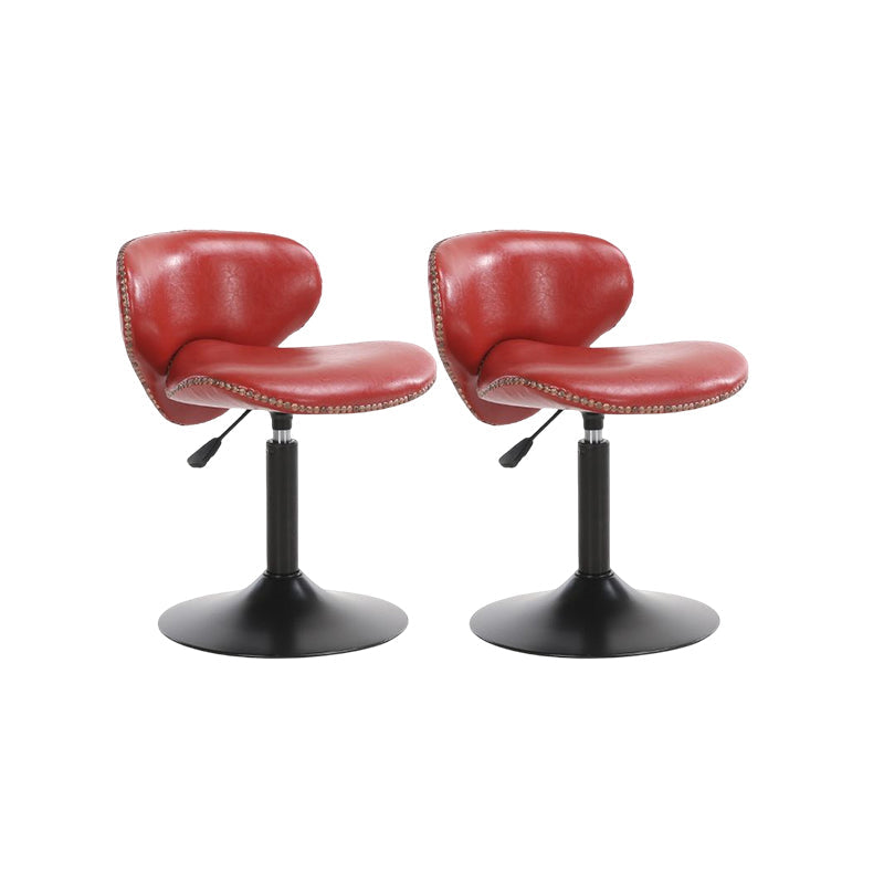 Modern Liftable Bar-stool PU Leather Counter Bar Stool with Metal Legs for Bristol Red 2 Piece Set Short Stool(22"H) Clearhalo 'Bar Furniture' 'Bar Stools' 'bar_stools' 'furn' 'furn_bar_stools' 'Furniture' 'furniture_bar_stools' 'Kitchen & Dining Furniture' 4839304