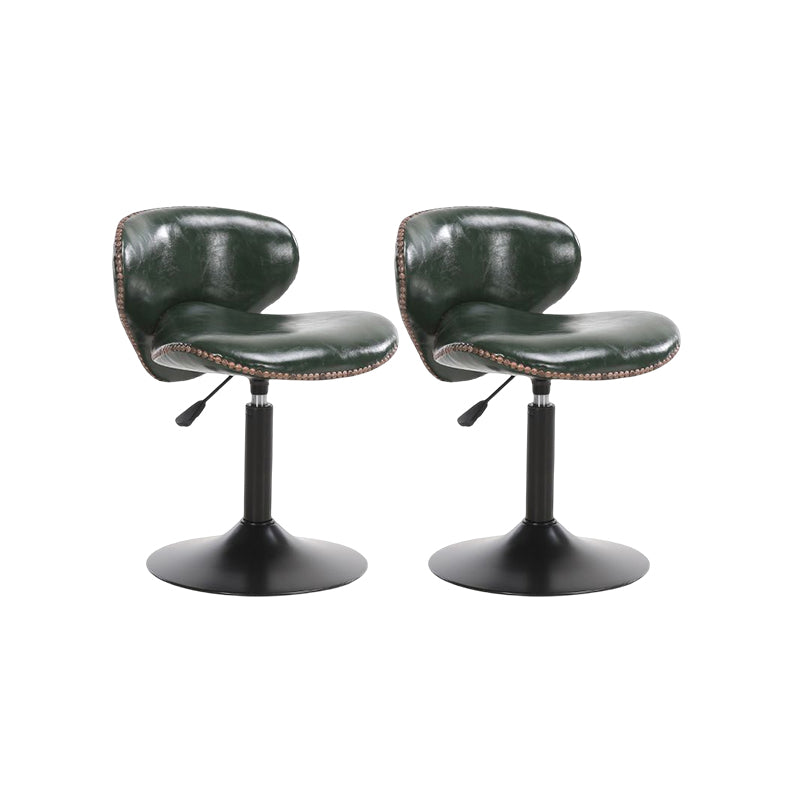 Modern Liftable Bar-stool PU Leather Counter Bar Stool with Metal Legs for Bristol Blackish Green 2 Piece Set Short Stool(22"H) Clearhalo 'Bar Furniture' 'Bar Stools' 'bar_stools' 'furn' 'furn_bar_stools' 'Furniture' 'furniture_bar_stools' 'Kitchen & Dining Furniture' 4839306