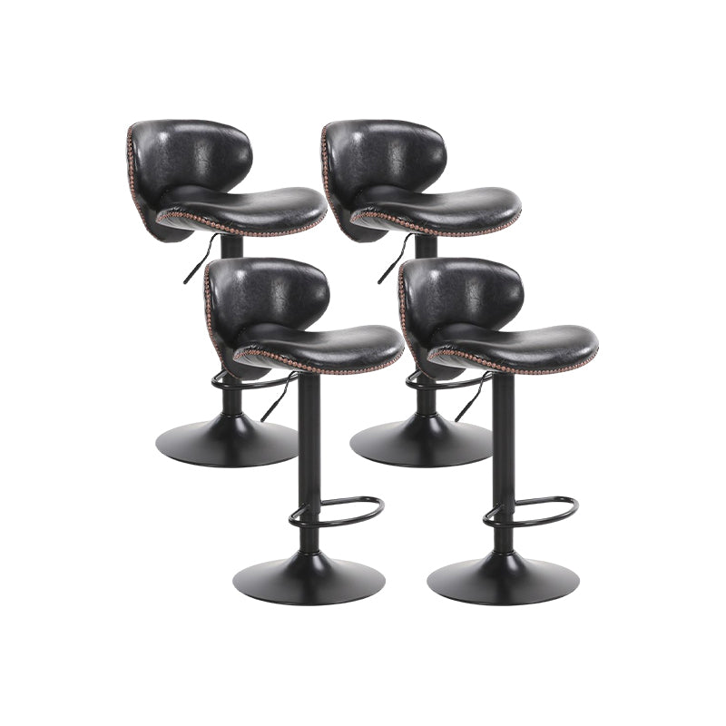 Modern Liftable Bar-stool PU Leather Counter Bar Stool with Metal Legs for Bristol Black 4 Piece Set Bar Stool(31"H) Clearhalo 'Bar Furniture' 'Bar Stools' 'bar_stools' 'furn' 'furn_bar_stools' 'Furniture' 'furniture_bar_stools' 'Kitchen & Dining Furniture' 4839307