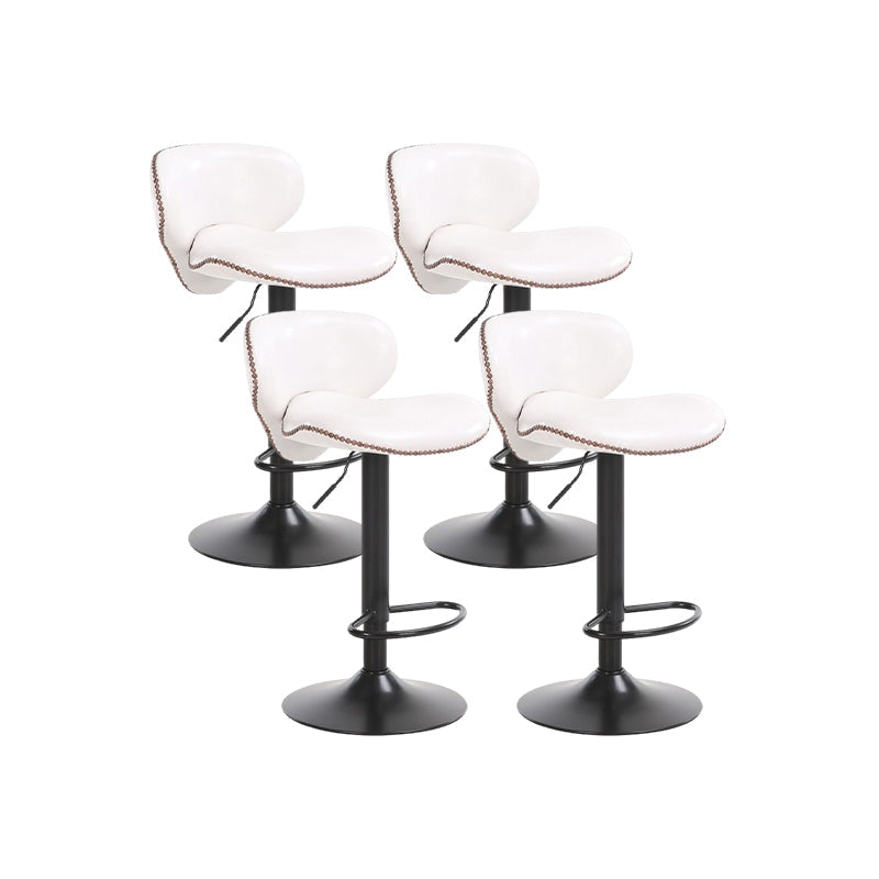 Modern Liftable Bar-stool PU Leather Counter Bar Stool with Metal Legs for Bristol White 4 Piece Set Bar Stool(31"H) Clearhalo 'Bar Furniture' 'Bar Stools' 'bar_stools' 'furn' 'furn_bar_stools' 'Furniture' 'furniture_bar_stools' 'Kitchen & Dining Furniture' 4839308