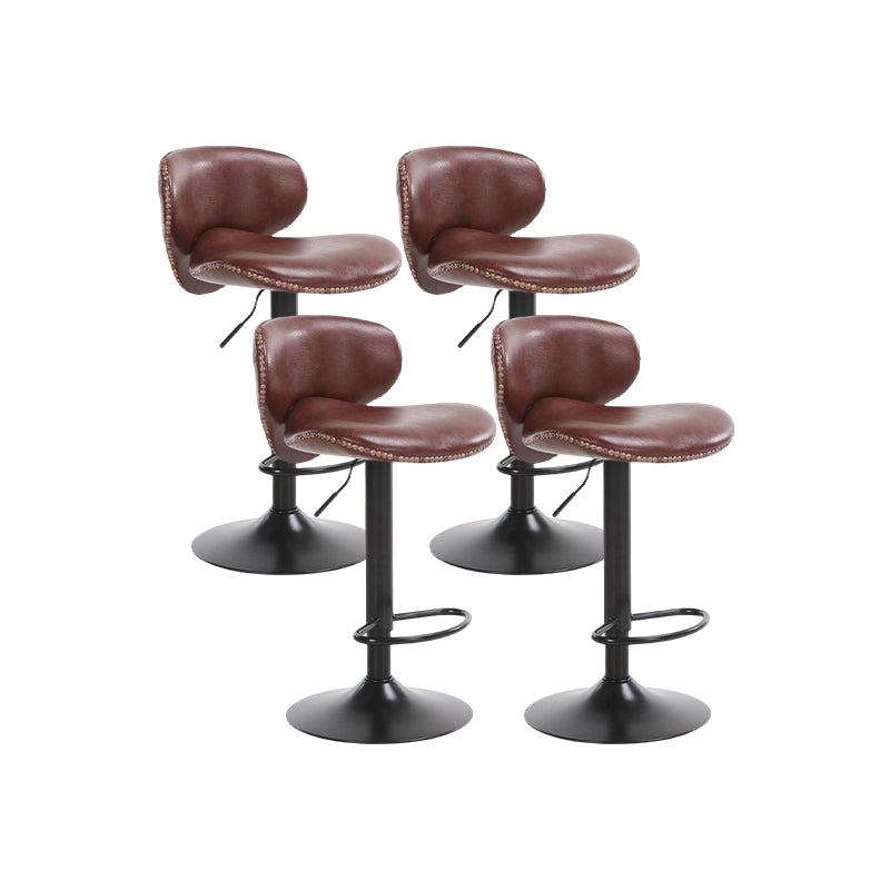 Modern Liftable Bar-stool PU Leather Counter Bar Stool with Metal Legs for Bristol Brown 4 Piece Set Bar Stool(31"H) Clearhalo 'Bar Furniture' 'Bar Stools' 'bar_stools' 'furn' 'furn_bar_stools' 'Furniture' 'furniture_bar_stools' 'Kitchen & Dining Furniture' 4839310
