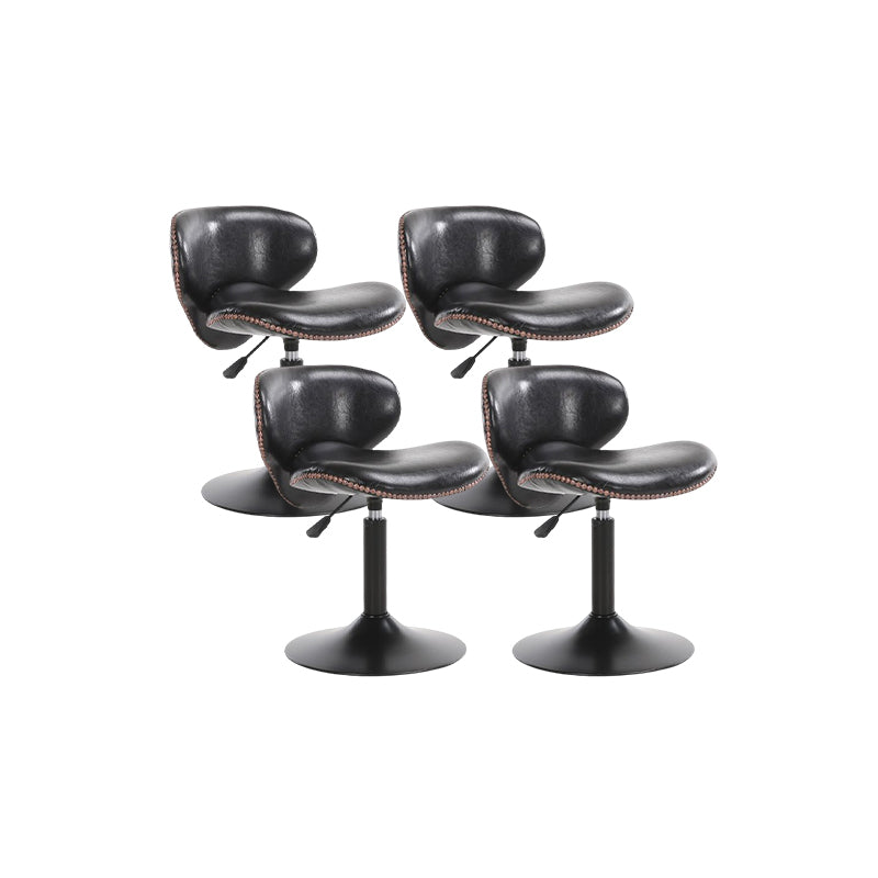 Modern Liftable Bar-stool PU Leather Counter Bar Stool with Metal Legs for Bristol Black 4 Piece Set Short Stool(22"H) Clearhalo 'Bar Furniture' 'Bar Stools' 'bar_stools' 'furn' 'furn_bar_stools' 'Furniture' 'furniture_bar_stools' 'Kitchen & Dining Furniture' 4839312