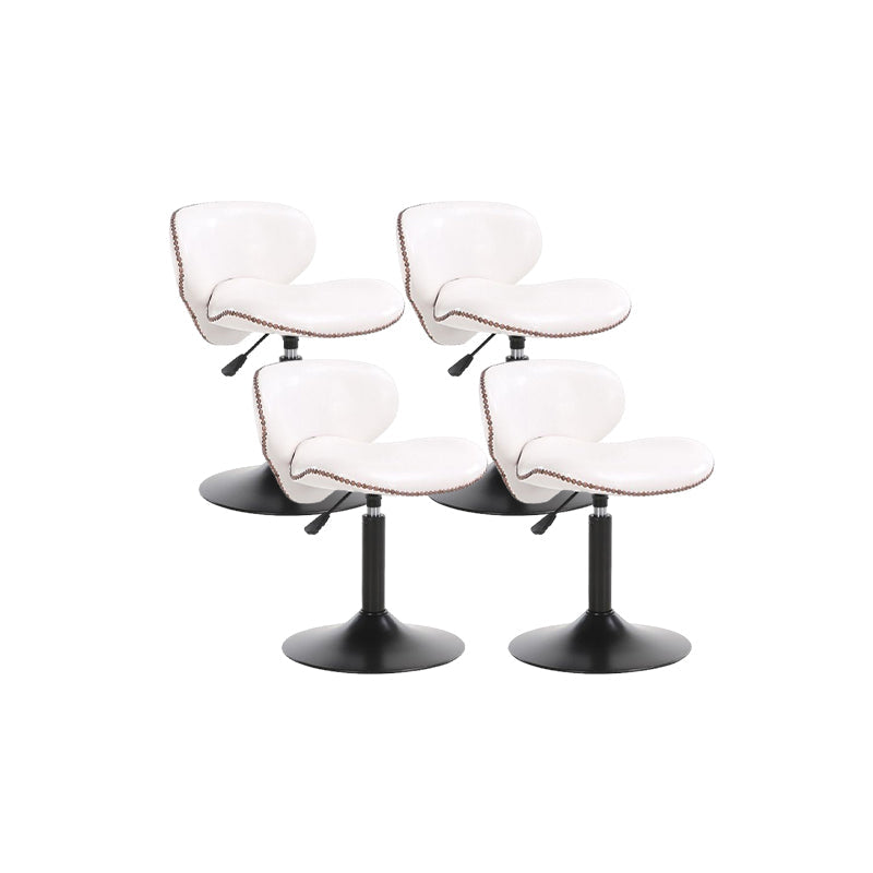 Modern Liftable Bar-stool PU Leather Counter Bar Stool with Metal Legs for Bristol White 4 Piece Set Short Stool(22"H) Clearhalo 'Bar Furniture' 'Bar Stools' 'bar_stools' 'furn' 'furn_bar_stools' 'Furniture' 'furniture_bar_stools' 'Kitchen & Dining Furniture' 4839313