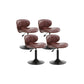 Modern Liftable Bar-stool PU Leather Counter Bar Stool with Metal Legs for Bristol Brown 4 Piece Set Short Stool(22"H) Clearhalo 'Bar Furniture' 'Bar Stools' 'bar_stools' 'furn' 'furn_bar_stools' 'Furniture' 'furniture_bar_stools' 'Kitchen & Dining Furniture' 4839315