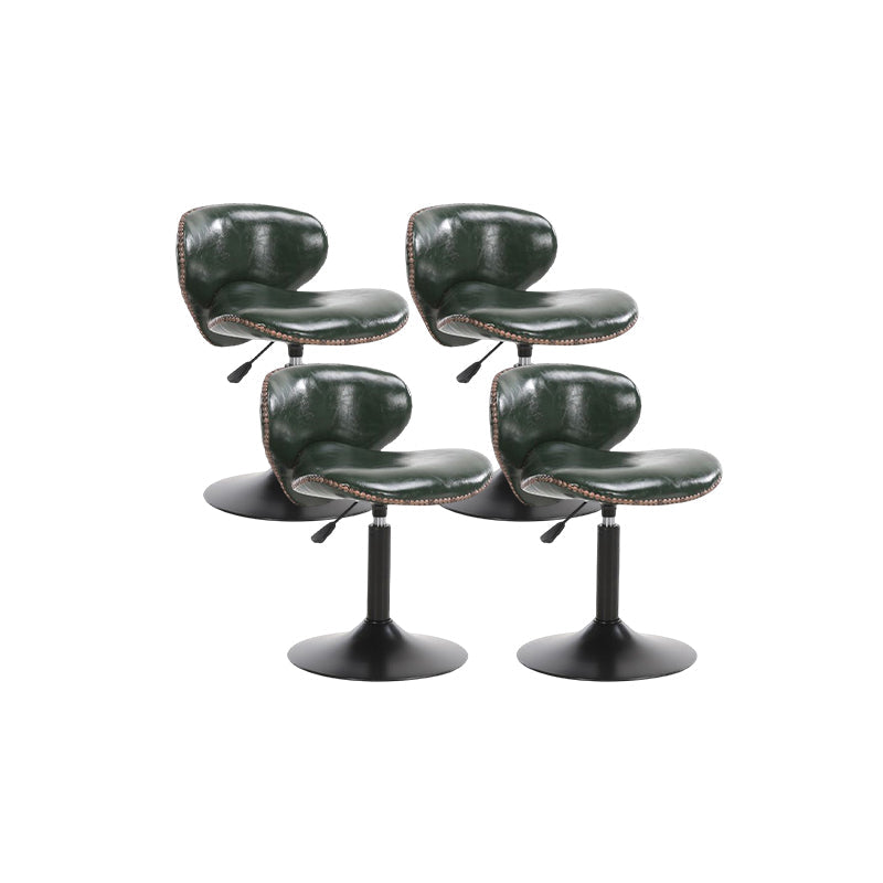 Modern Liftable Bar-stool PU Leather Counter Bar Stool with Metal Legs for Bristol Blackish Green 4 Piece Set Short Stool(22"H) Clearhalo 'Bar Furniture' 'Bar Stools' 'bar_stools' 'furn' 'furn_bar_stools' 'Furniture' 'furniture_bar_stools' 'Kitchen & Dining Furniture' 4839316