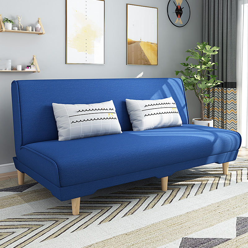 Modern Cotton Blend Armless Sofa Tight Back Couch with Pillow Included Dark Blue Clearhalo 'furn' 'furn_sofas' 'Furniture' 'furniture_sofas' 'kitchen' 'kitchen_sofas' 'Living Room Furniture' 'Sofa' 'sofas' 4839324
