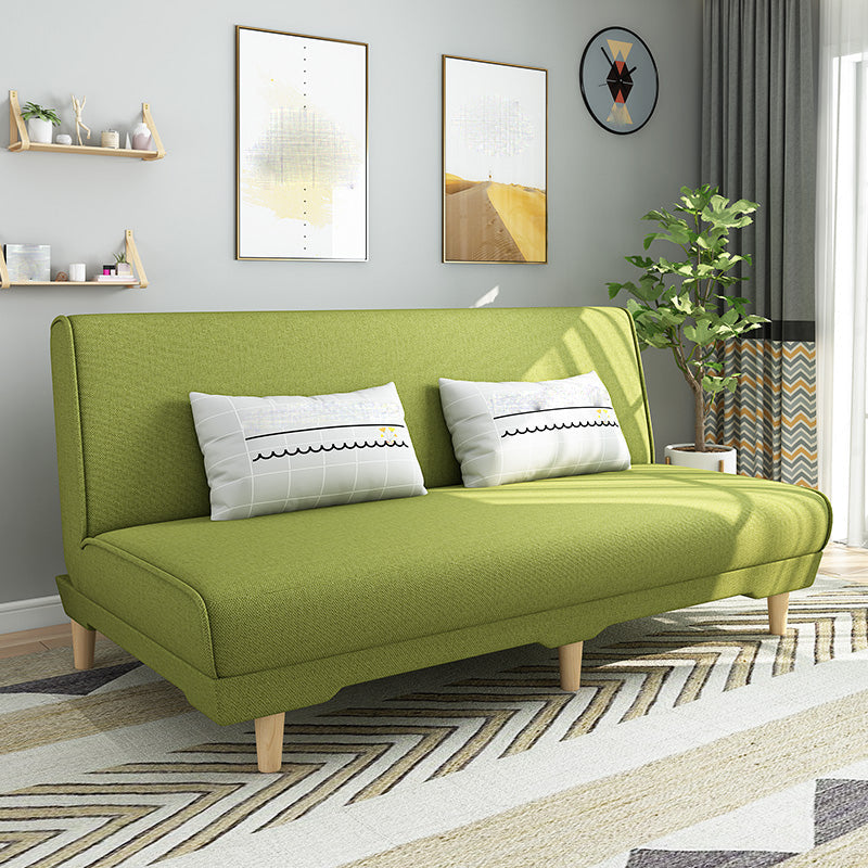 Modern Cotton Blend Armless Sofa Tight Back Couch with Pillow Included Green Clearhalo 'furn' 'furn_sofas' 'Furniture' 'furniture_sofas' 'kitchen' 'kitchen_sofas' 'Living Room Furniture' 'Sofa' 'sofas' 4839326