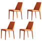 Contemporary Stainless Steel Legs Armless Dining Chairs Wingback Side Chair Orange 4 Piece Set Clearhalo 'Dining Chairs' 'Dining Tables & Seating' 'dining_chair' 'furn' 'furn_dining_chair' 'Furniture' 'furniture_dining_chair' 'Kitchen & Dining Furniture' 4839553