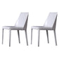 Contemporary Stainless Steel Legs Armless Dining Chairs Wingback Side Chair White 2 Piece Set Clearhalo 'Dining Chairs' 'Dining Tables & Seating' 'dining_chair' 'furn' 'furn_dining_chair' 'Furniture' 'furniture_dining_chair' 'Kitchen & Dining Furniture' 4839557