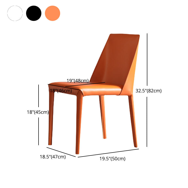 Contemporary Stainless Steel Legs Armless Dining Chairs Wingback Side Chair Clearhalo 'Dining Chairs' 'Dining Tables & Seating' 'dining_chair' 'furn' 'furn_dining_chair' 'Furniture' 'furniture_dining_chair' 'Kitchen & Dining Furniture' 4839569