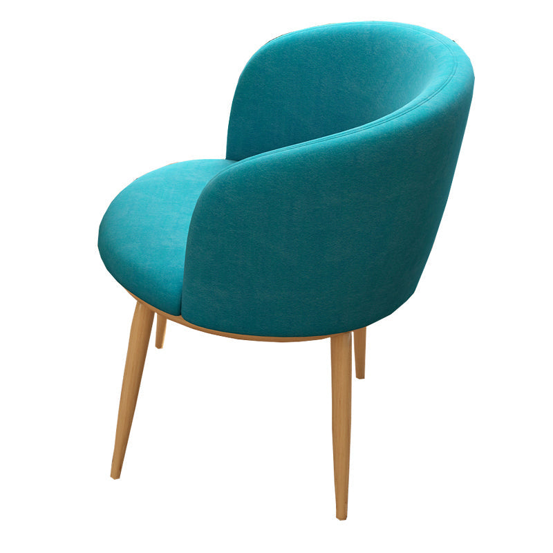 Modern Style Natural Iron Arm Chair Upholstered Side Chair for Dining Room Lake Blue 1 Piece Clearhalo 'Dining Chairs' 'Dining Tables & Seating' 'dining_chair' 'furn' 'furn_dining_chair' 'Furniture' 'furniture_dining_chair' 'Kitchen & Dining Furniture' 4839571