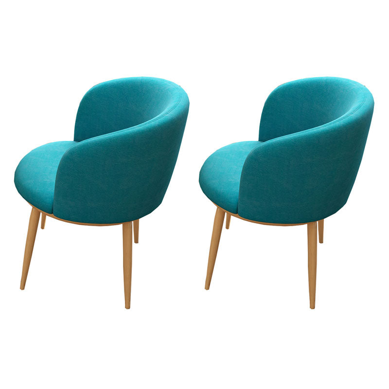 Modern Style Natural Iron Arm Chair Upholstered Side Chair for Dining Room Lake Blue 2 Piece Set Clearhalo 'Dining Chairs' 'Dining Tables & Seating' 'dining_chair' 'furn' 'furn_dining_chair' 'Furniture' 'furniture_dining_chair' 'Kitchen & Dining Furniture' 4839572