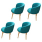 Modern Style Natural Iron Arm Chair Upholstered Side Chair for Dining Room Lake Blue 4 Piece Set Clearhalo 'Dining Chairs' 'Dining Tables & Seating' 'dining_chair' 'furn' 'furn_dining_chair' 'Furniture' 'furniture_dining_chair' 'Kitchen & Dining Furniture' 4839574