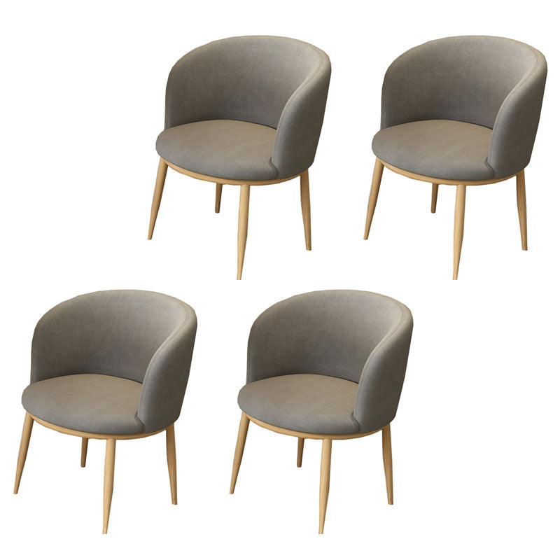 Modern Style Natural Iron Arm Chair Upholstered Side Chair for Dining Room Grey 4 Piece Set Clearhalo 'Dining Chairs' 'Dining Tables & Seating' 'dining_chair' 'furn' 'furn_dining_chair' 'Furniture' 'furniture_dining_chair' 'Kitchen & Dining Furniture' 4839580
