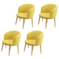Modern Style Natural Iron Arm Chair Upholstered Side Chair for Dining Room Yellow 4 Piece Set Clearhalo 'Dining Chairs' 'Dining Tables & Seating' 'dining_chair' 'furn' 'furn_dining_chair' 'Furniture' 'furniture_dining_chair' 'Kitchen & Dining Furniture' 4839587