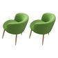 Modern Style Natural Iron Arm Chair Upholstered Side Chair for Dining Room Green 2 Piece Set Clearhalo 'Dining Chairs' 'Dining Tables & Seating' 'dining_chair' 'furn' 'furn_dining_chair' 'Furniture' 'furniture_dining_chair' 'Kitchen & Dining Furniture' 4839591