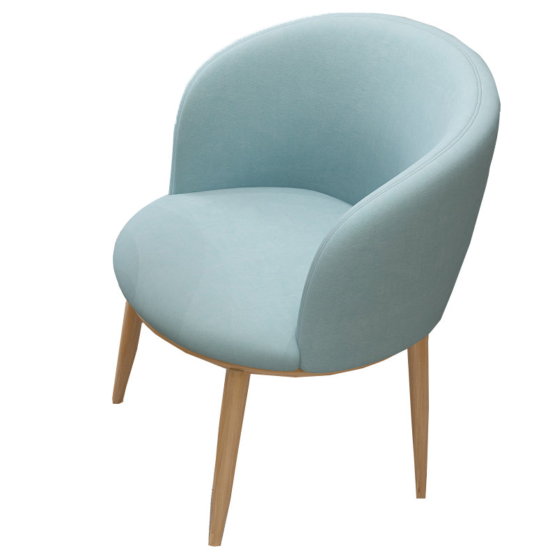 Modern Style Natural Iron Arm Chair Upholstered Side Chair for Dining Room Light Blue 1 Piece Clearhalo 'Dining Chairs' 'Dining Tables & Seating' 'dining_chair' 'furn' 'furn_dining_chair' 'Furniture' 'furniture_dining_chair' 'Kitchen & Dining Furniture' 4839595