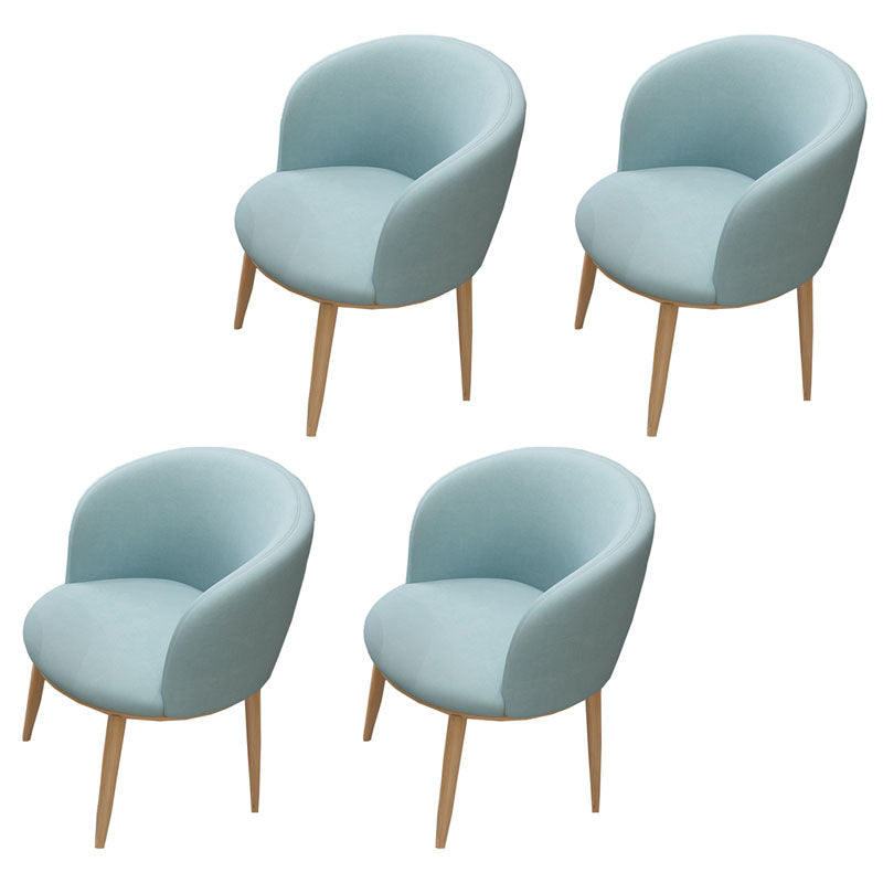 Modern Style Natural Iron Arm Chair Upholstered Side Chair for Dining Room Light Blue 4 Piece Set Clearhalo 'Dining Chairs' 'Dining Tables & Seating' 'dining_chair' 'furn' 'furn_dining_chair' 'Furniture' 'furniture_dining_chair' 'Kitchen & Dining Furniture' 4839598