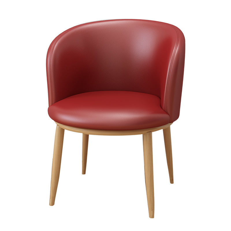 Modern Style Natural Iron Arm Chair Upholstered Side Chair for Dining Room Red 1 Piece Clearhalo 'Dining Chairs' 'Dining Tables & Seating' 'dining_chair' 'furn' 'furn_dining_chair' 'Furniture' 'furniture_dining_chair' 'Kitchen & Dining Furniture' 4839599