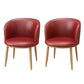 Modern Style Natural Iron Arm Chair Upholstered Side Chair for Dining Room Red 2 Piece Set Clearhalo 'Dining Chairs' 'Dining Tables & Seating' 'dining_chair' 'furn' 'furn_dining_chair' 'Furniture' 'furniture_dining_chair' 'Kitchen & Dining Furniture' 4839600