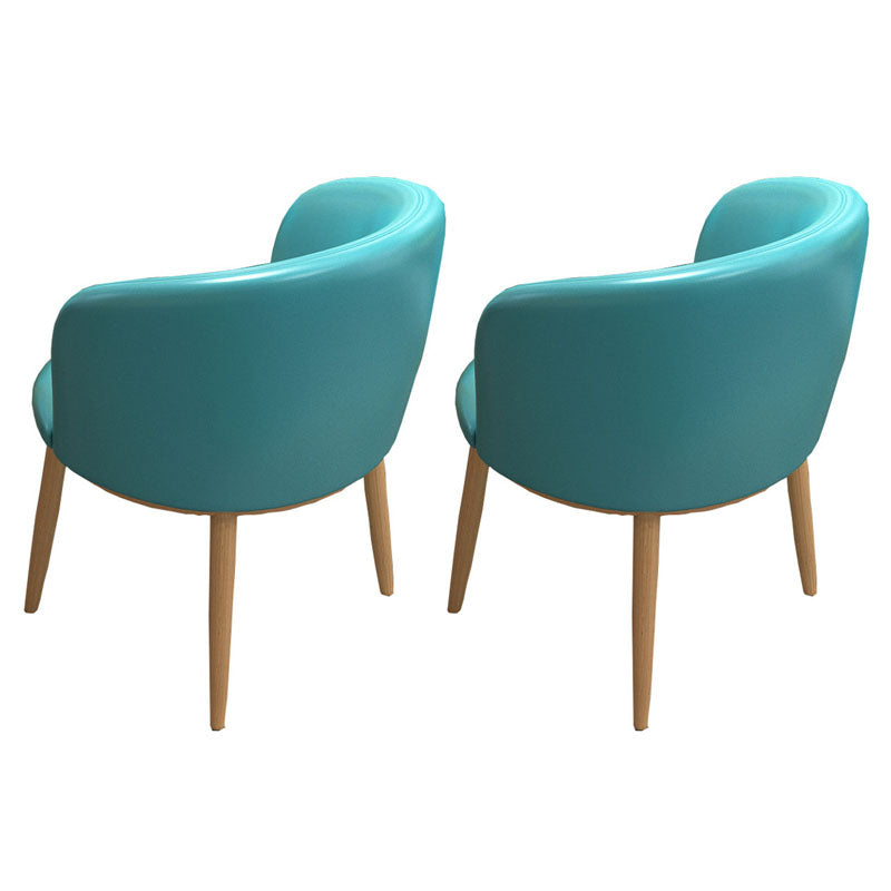 Modern Style Natural Iron Arm Chair Upholstered Side Chair for Dining Room Peacock Blue 2 Piece Set Clearhalo 'Dining Chairs' 'Dining Tables & Seating' 'dining_chair' 'furn' 'furn_dining_chair' 'Furniture' 'furniture_dining_chair' 'Kitchen & Dining Furniture' 4839603
