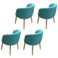 Modern Style Natural Iron Arm Chair Upholstered Side Chair for Dining Room Peacock Blue 4 Piece Set Clearhalo 'Dining Chairs' 'Dining Tables & Seating' 'dining_chair' 'furn' 'furn_dining_chair' 'Furniture' 'furniture_dining_chair' 'Kitchen & Dining Furniture' 4839604