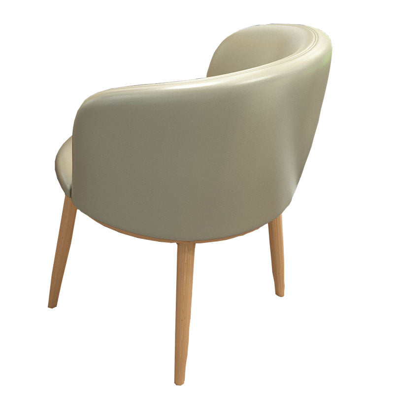 Modern Style Natural Iron Arm Chair Upholstered Side Chair for Dining Room Silver 1 Piece Clearhalo 'Dining Chairs' 'Dining Tables & Seating' 'dining_chair' 'furn' 'furn_dining_chair' 'Furniture' 'furniture_dining_chair' 'Kitchen & Dining Furniture' 4839605