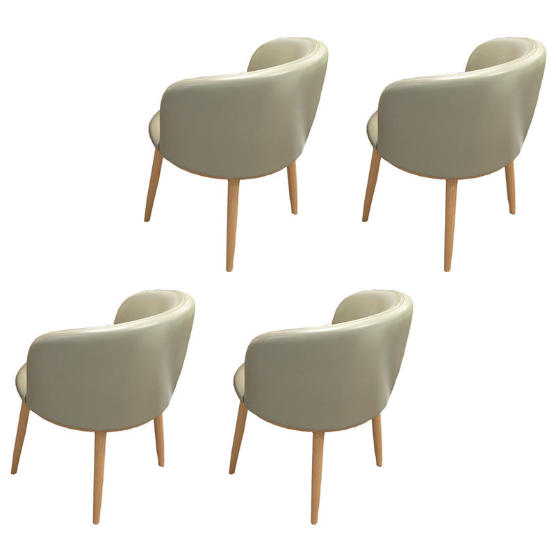 Modern Style Natural Iron Arm Chair Upholstered Side Chair for Dining Room Silver 4 Piece Set Clearhalo 'Dining Chairs' 'Dining Tables & Seating' 'dining_chair' 'furn' 'furn_dining_chair' 'Furniture' 'furniture_dining_chair' 'Kitchen & Dining Furniture' 4839607