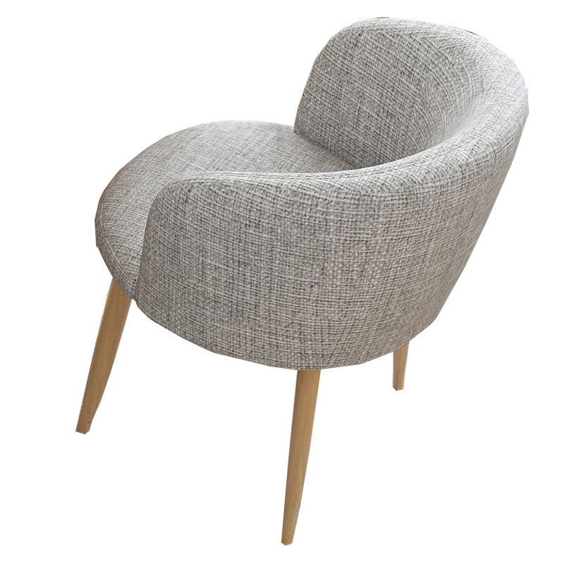 Modern Style Natural Iron Arm Chair Upholstered Side Chair for Dining Room Light Gray 1 Piece Clearhalo 'Dining Chairs' 'Dining Tables & Seating' 'dining_chair' 'furn' 'furn_dining_chair' 'Furniture' 'furniture_dining_chair' 'Kitchen & Dining Furniture' 4839608