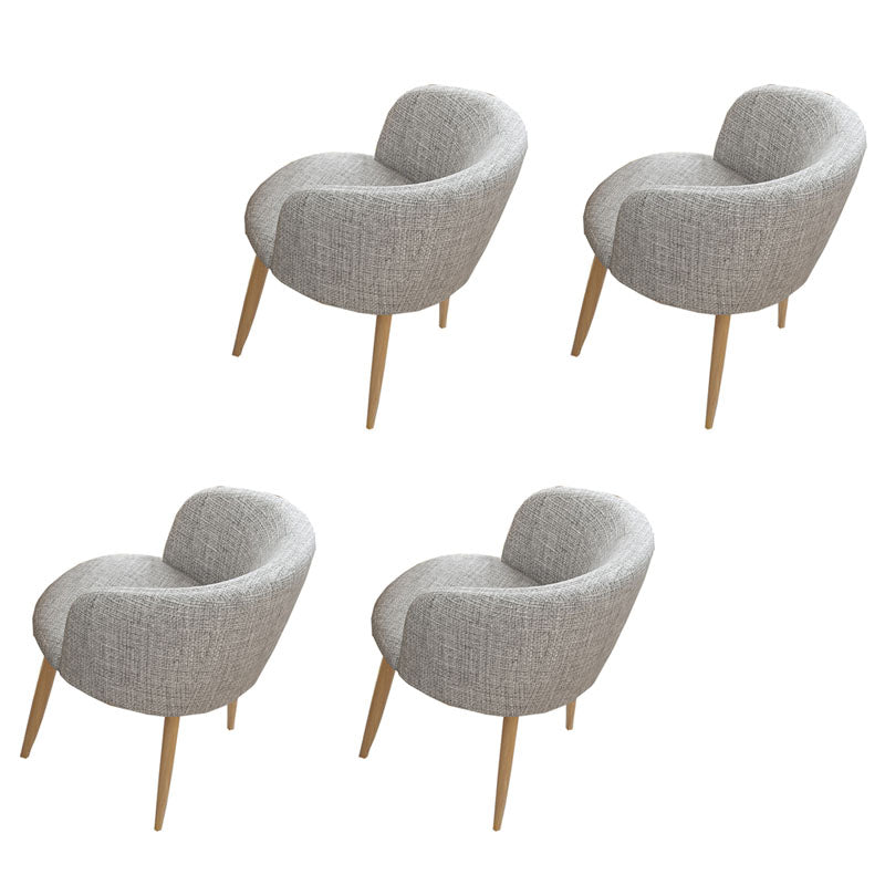 Modern Style Natural Iron Arm Chair Upholstered Side Chair for Dining Room Light Gray 4 Piece Set Clearhalo 'Dining Chairs' 'Dining Tables & Seating' 'dining_chair' 'furn' 'furn_dining_chair' 'Furniture' 'furniture_dining_chair' 'Kitchen & Dining Furniture' 4839610