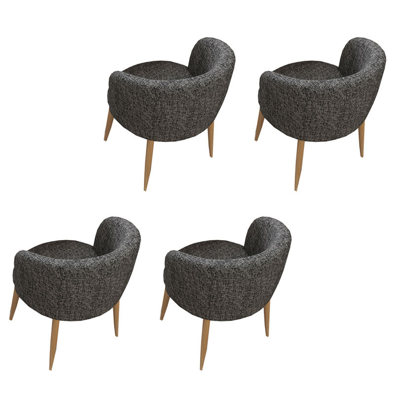 Modern Style Natural Iron Arm Chair Upholstered Side Chair for Dining Room Dark Gray 4 Piece Set Clearhalo 'Dining Chairs' 'Dining Tables & Seating' 'dining_chair' 'furn' 'furn_dining_chair' 'Furniture' 'furniture_dining_chair' 'Kitchen & Dining Furniture' 4839613