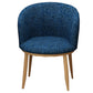 Modern Style Natural Iron Arm Chair Upholstered Side Chair for Dining Room Dark Blue 1 Piece Clearhalo 'Dining Chairs' 'Dining Tables & Seating' 'dining_chair' 'furn' 'furn_dining_chair' 'Furniture' 'furniture_dining_chair' 'Kitchen & Dining Furniture' 4839614