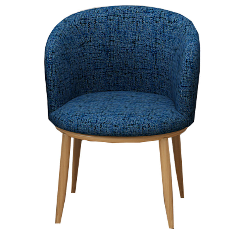 Modern Style Natural Iron Arm Chair Upholstered Side Chair for Dining Room Dark Blue 1 Piece Clearhalo 'Dining Chairs' 'Dining Tables & Seating' 'dining_chair' 'furn' 'furn_dining_chair' 'Furniture' 'furniture_dining_chair' 'Kitchen & Dining Furniture' 4839614