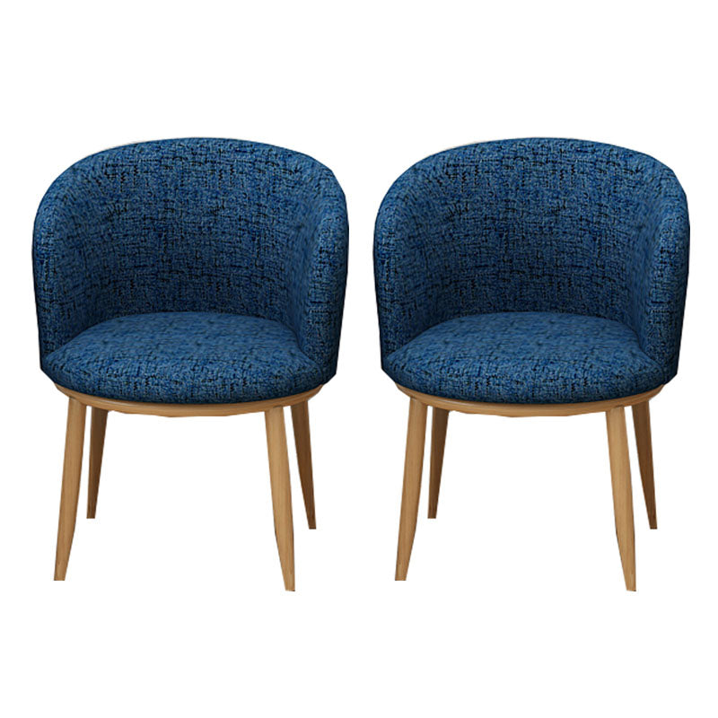 Modern Style Natural Iron Arm Chair Upholstered Side Chair for Dining Room Dark Blue 2 Piece Set Clearhalo 'Dining Chairs' 'Dining Tables & Seating' 'dining_chair' 'furn' 'furn_dining_chair' 'Furniture' 'furniture_dining_chair' 'Kitchen & Dining Furniture' 4839615