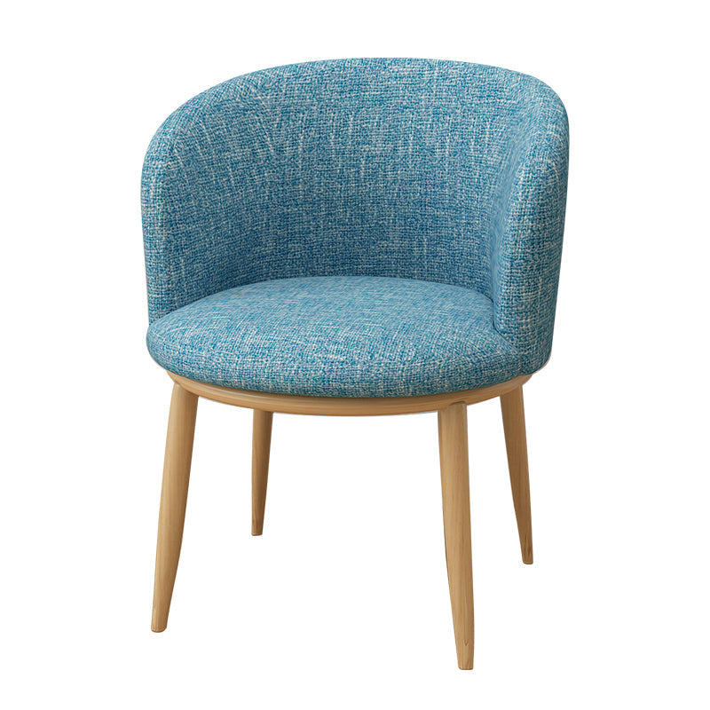 Modern Style Natural Iron Arm Chair Upholstered Side Chair for Dining Room Sky Blue 1 Piece Clearhalo 'Dining Chairs' 'Dining Tables & Seating' 'dining_chair' 'furn' 'furn_dining_chair' 'Furniture' 'furniture_dining_chair' 'Kitchen & Dining Furniture' 4839617