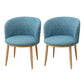 Modern Style Natural Iron Arm Chair Upholstered Side Chair for Dining Room Sky Blue 2 Piece Set Clearhalo 'Dining Chairs' 'Dining Tables & Seating' 'dining_chair' 'furn' 'furn_dining_chair' 'Furniture' 'furniture_dining_chair' 'Kitchen & Dining Furniture' 4839618