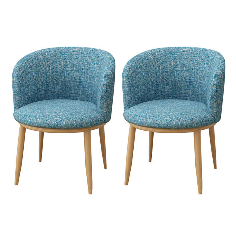 Modern Style Natural Iron Arm Chair Upholstered Side Chair for Dining Room Sky Blue 2 Piece Set Clearhalo 'Dining Chairs' 'Dining Tables & Seating' 'dining_chair' 'furn' 'furn_dining_chair' 'Furniture' 'furniture_dining_chair' 'Kitchen & Dining Furniture' 4839618