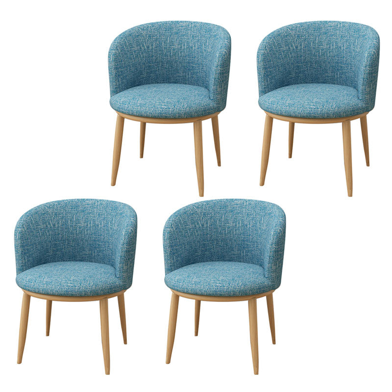 Modern Style Natural Iron Arm Chair Upholstered Side Chair for Dining Room Sky Blue 4 Piece Set Clearhalo 'Dining Chairs' 'Dining Tables & Seating' 'dining_chair' 'furn' 'furn_dining_chair' 'Furniture' 'furniture_dining_chair' 'Kitchen & Dining Furniture' 4839619