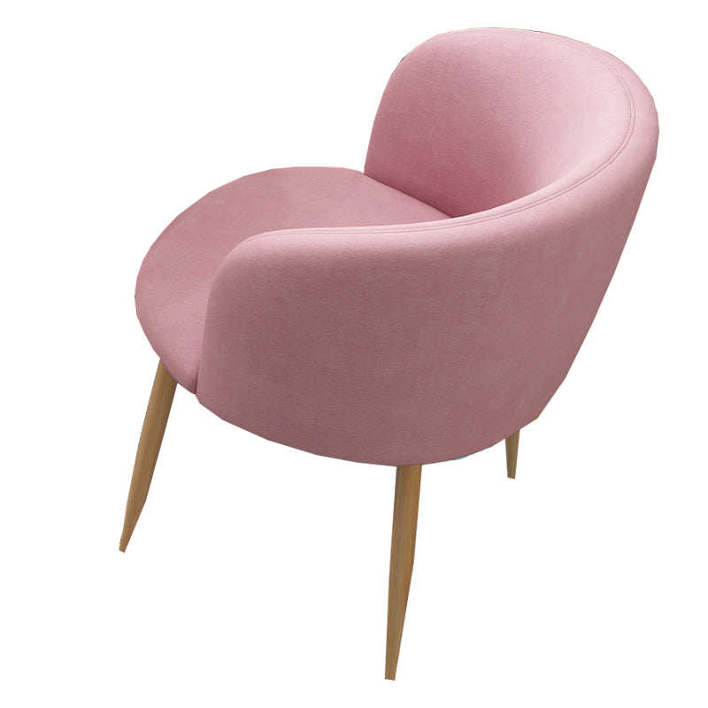 Modern Style Natural Iron Arm Chair Upholstered Side Chair for Dining Room Pink 1 Piece Clearhalo 'Dining Chairs' 'Dining Tables & Seating' 'dining_chair' 'furn' 'furn_dining_chair' 'Furniture' 'furniture_dining_chair' 'Kitchen & Dining Furniture' 4839623